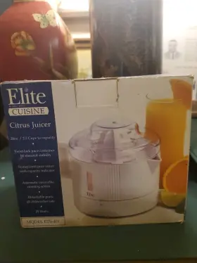 Ets-401 Elite Cuisine 2.5 Cup Citrus Juicer Electric Cord Instruction Manual