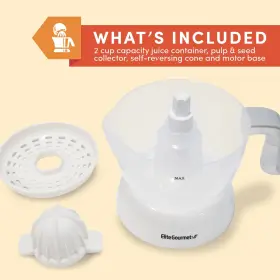 Ets-411 Elite Gourmet 717056125105 Bpa-free Citrus Juicer Extractor Compact Large Volume Pulp Control O #3
