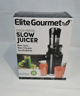 Elite Gourmet 717056131427 Whole Fruit 3 Inch Feeding Chute Dynamic Masticating Slow Juicer New In Box
