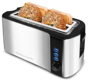 B07hyw76fk Elite Gourmet Ect-3100 4-slice Long Slot Toaster 6 Settings Defrost Reheat