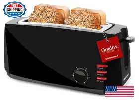 B08fvdx8n8 Elite Gourmet Ect4829b 4-slice Long Slot Toaster 6 Settings Defrost Reheat