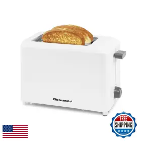 B0b194rtv2 Elite Gourmet Ect-1027 Cool Touch 2-slice Toaster 7 Settings Wide Slot White
