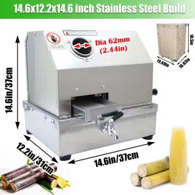 Eqcotwea 840403751686 Manual Sugarcane Juicer Stainless Steel Sugar Cane Juice Machine 3 Rollers #2