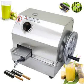 Eqcotwea 840403751686 Manual Sugarcane Juicer Stainless Steel Sugar Cane Juice Machine 3 Rollers