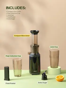 Eruule 705353738791 Compact Cold Press Masticating Juicer Bpa-free Easy To Clean Black #3