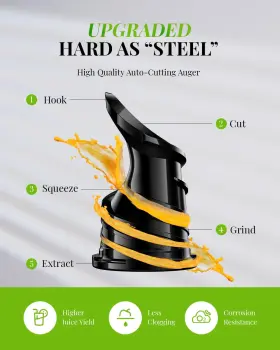 Sj016 Eruule Masticating Cold Press Juicer With 5.3 Inch Feed Chute For Whole Fruits And Veggies #3