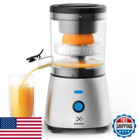 Eurolux B0f496ft31 Electric Citrus Juicer Stainless Steel - Quiet One-touch Orange Squeeze