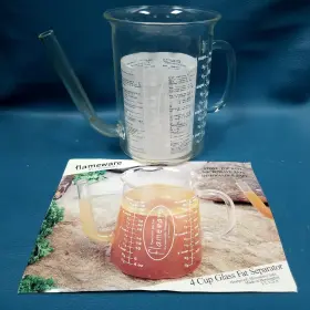 Cg00094 Flameware Vtg Catamount 4 Cups Glass Measuring Cup W Instructions