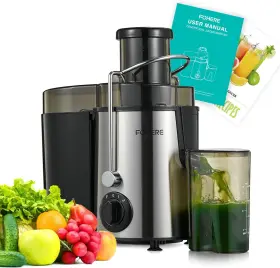 516h-600w Fohere Juicer Machines 600w Centrifugal With Wide Mouth 3 Inch Feed Chute Silver
