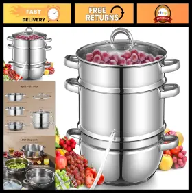 Fohere Jxyh-a001 11 Quart Stainless Steel Steam Juicer For Fruit And Vegetables