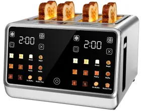 B0fx35lbnk Foyoconven 4-slice Toaster Wide Slot Dual Digital Touchscreen And Independent Control Panel