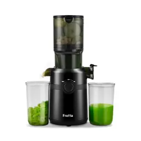 Fa-200 Fretta Cold Press Juicer Machines Slow Masticating W 4.25 Inch Large Feed Chute Black New