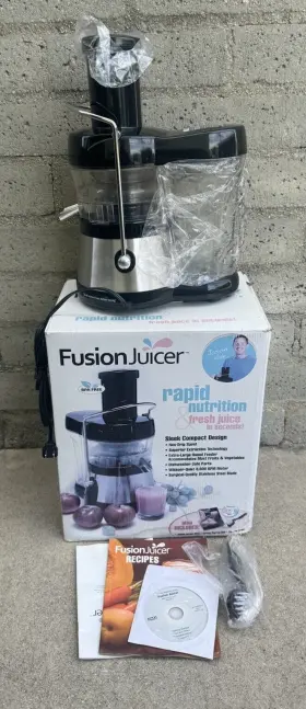 911500 Fusion Juicer Jason Vale Black With Manual And Recipe Book Excellent