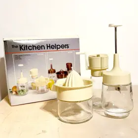 Gemco 071525080013 Kitchen Helpers Food Chopper Juicer And Mill Glass Almond Color Open Box
