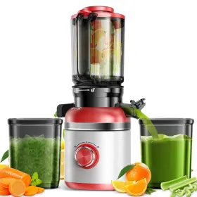 S2307red Glowwise Juicer Machines Cold Press Powerful Slow Ultra Quiet Easy Clean