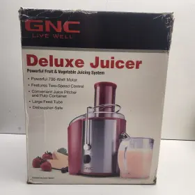 Hl-2098 Gnc 048107105501 Deluxe Juicer Powerful Red Color Fruit And Vegetable Juicing System