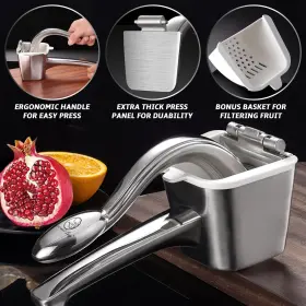 Gourmet Easy 651357178395 Lemon Squeezer Stainless Steel Juice Press Manual Juicer Citrus #3
