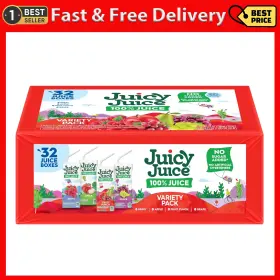 Harvest Hill Beverage Company 744759271280 Juicy Juice 100% Box Variety Pack 32 Bottles 6.75 Fl Oz