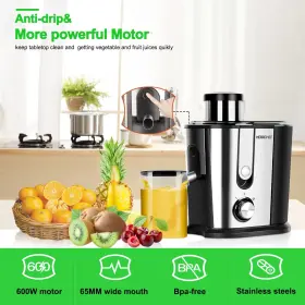 600w Herrchef 309272439601 Juicer Machines With 3ftft Wide Mouth For Vegetable And Fruit Sta #2