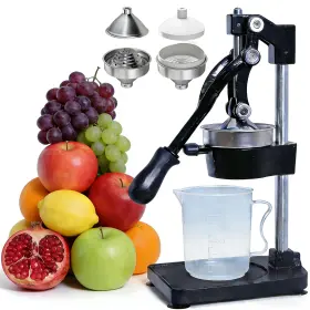 Hfyigo 740625823393 Manual Cast Iron Citrus Juicer Countertop Dual Material Replaceable Accessories