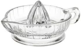 Hic Kitchen 781723432148 Citrus Juicer Reamer With Handle And Pour Spout Heavyweight Glass Clear