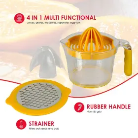 Home Basics 886466414205 4-in-1 Simple Squeeze Hand Press Manual Food-plastic Juicer With Built-in Mea #3