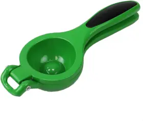 Kt37085 Home Basics Heavy-duty Enamel Coated Steel Lime Squeezer With Grip Handle In Green