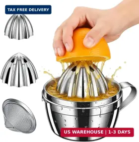 Homestia Ls271 S Fbaus Stainless Steel Manual Citrus Juicer - Lemon Orange Grapefruit Squeezer