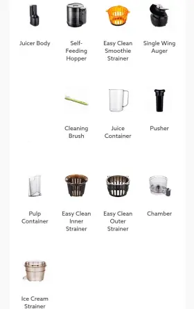 H-200-dbba03 Hurom H200 All In One Slow Juicer Black Hands Free Hopper Fits Whole Food Used #3