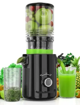 Mp-802j Hzon E Cold Press Juicer - 5.3 Inch Large Feed Chute Machines For Whole Vegetables &