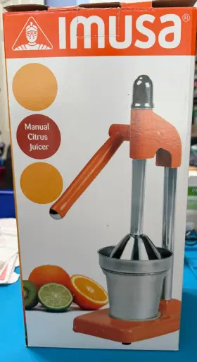 Imusa 094046001008 Juicer Manual All Metal. Orange. In Original Box. Excellent Condition