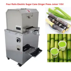 4-134038 Intbuying Open Box 4 Rolls Electric Sugar Cane Juicer Extractor Squeezer Stanless Steel