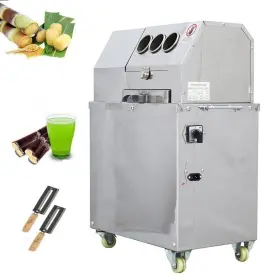 134049 Intsupermai 110v Sugar Cane Juicer Machine 3 Feed Ports Sugarcane Juice Extractor Grinder