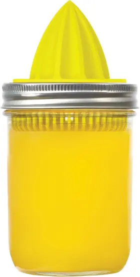 82617 Jarware Juicer Lid For Wide Mouth Mason Jars Yellow