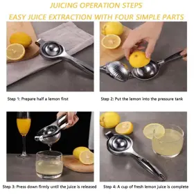 Junhome 739804786789 Manual Lime Squeezer Lemon Stainless Steel Citrus Press Cit #3