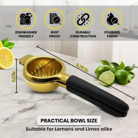 Klux 860011934134 Premium Lemon Squeezer Stainless Steel Heavy Duty Solid Metal Lime And Lemo #3