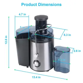 1000w Kocaso 717971958697 Centrifugal Juicer Machines Vegetable And Fruit - 2 Speeds Wide Mouth #3