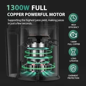 1300w Koios Je-70 Centrifugal Juicer Machines Juice Extractor 3 Inch Feed Chute Silver #2