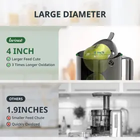 Larinest 810072846020 Slow Masticating Juicer Machines Cold Press With 4 Inch #3
