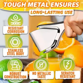 Leglo 20255 Lemon Squeezer Stainless Steel Strong Bend And Rust Resistant Flat Juicer