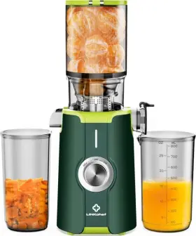 Linkchef 445017512536 Rush Clear Cold Press Juicer Slow Machines With No-prep 4.35 Inch Feed Chute