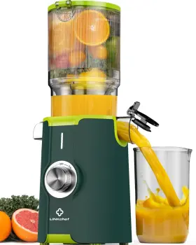 Sj51-gr Linkchef Cold Press Juicer Machines For Vegetables And Fruits 4.35 Inch Wide Chute Mastic