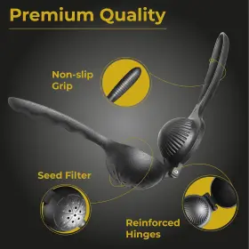 Lirazon 682887101302 Lemon Lime Squeezer Citrus Juicer Heavy Duty Die Cast Metal Manual Hand Press #2