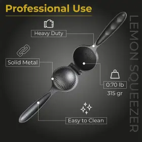 Lirazon 682887101302 Lemon Lime Squeezer Citrus Juicer Heavy Duty Die Cast Metal Manual Hand Press #3