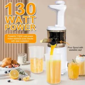 Littlestar2018 Sj44818 Compact And Portable Cold Press Juice Masticating Slow Juicer With Inlet Funnel