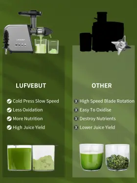 Lufvebut 788609008954 Masticating Slow Juicers For Leafy Greens Tomato Celery Carrot Wheatgrass Col #2