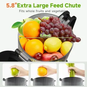 Luixxn 727458159103 Cold Press Juicer 5.8 Inch Extra Large Feed Chute Fit Whole Fruits And Vegetables 3 #2