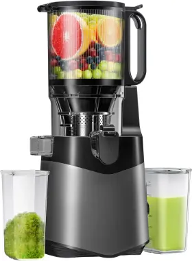 Sj-059a Luixxn Cold Press Juicer 5.8 Inch Extra Large Feed Chute Fit Whole Fruits And Grey
