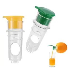 1061155 Lyreh 2pcs Screw Top Lemon Squeezer Plastic Mini Juicer With Built
