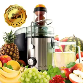 Megachef 744759854230 Stainless Steel Chrome Wide Mouth Juice Extractor Machine With Dual Speed